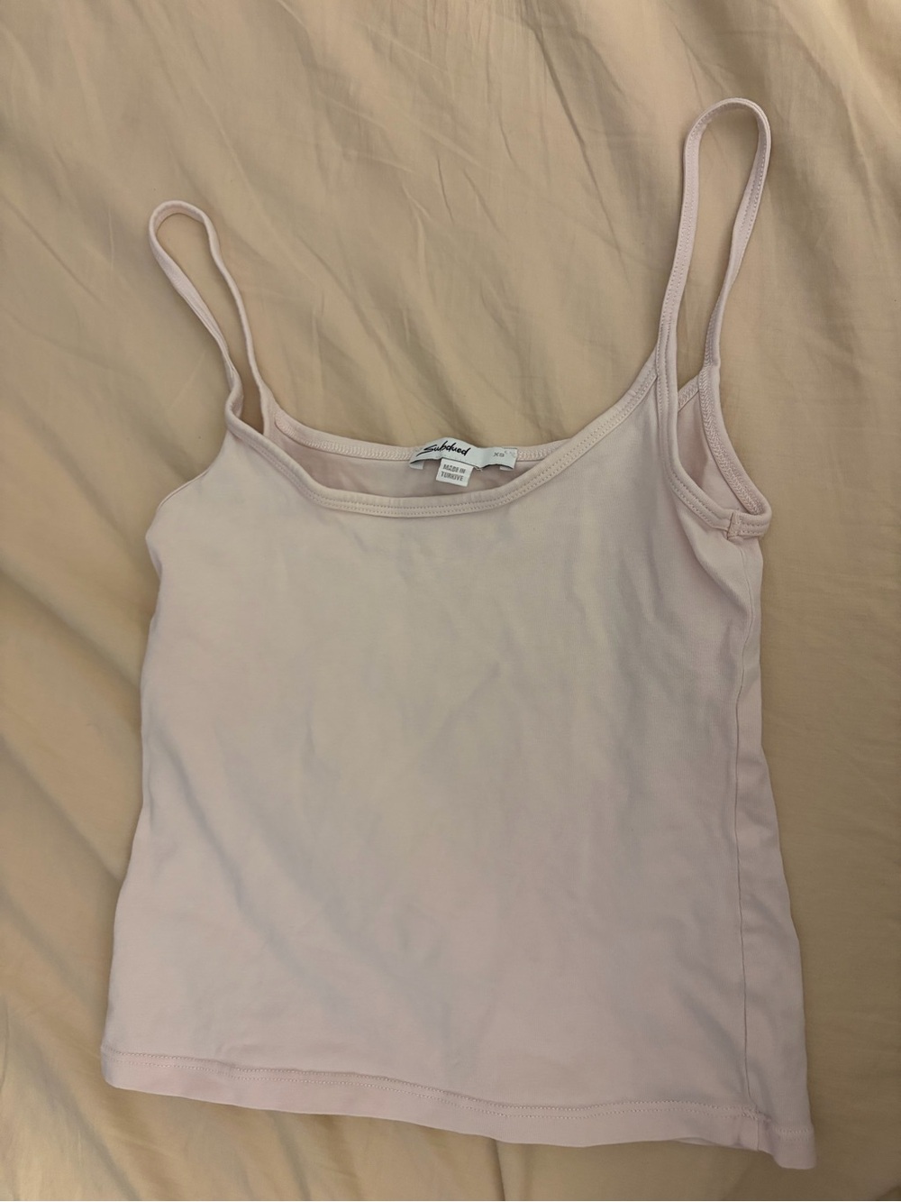 Subdued Light Pink Slim Strap Camisole